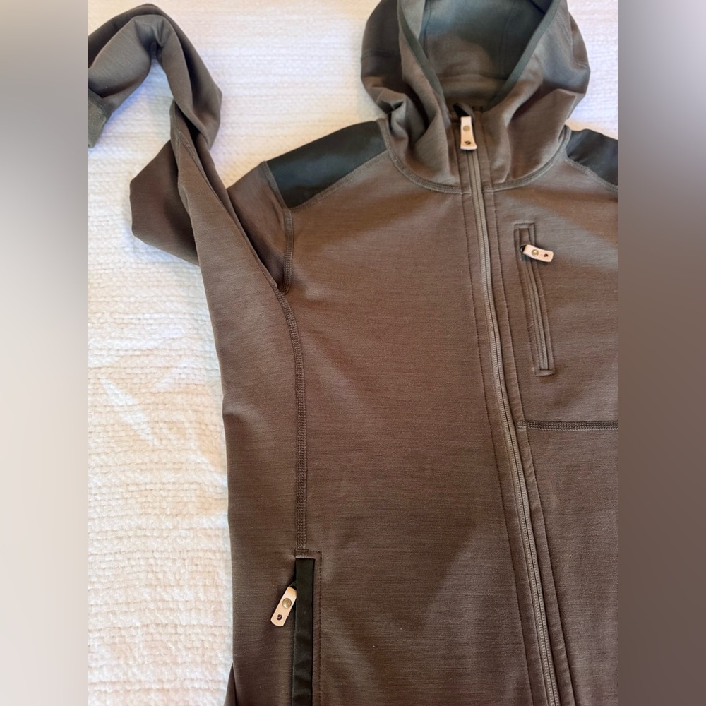 FJALLRAVEN Women's Keb Fleece Hoodie Lightweight Jacket Front Zip Olive Green - Picture 14 of 16
